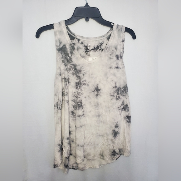 Pre-Loved Grey Tie Dye American Eagle Outfitters Tank Shirt Soft and Sexy Size M - Picture 3 of 8